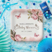 Een beetje vlinder Baby shower Papieren Bordje (Feest)