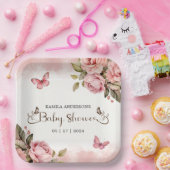 Een beetje vlinder Baby shower Papieren Bordje (Feest)