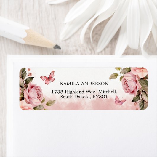 Een beetje vlinder Baby shower retouradres Etiket (Insitu)