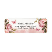 Een beetje vlinder Baby shower retouradres Etiket (Voorkant)