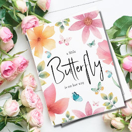 Een beetje vlinder Baby shower Uitnodiging Briefkaart