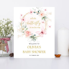Een beetje vlinder baby shower welkom teken foto afdruk