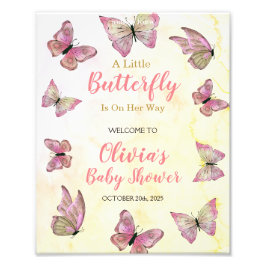Een beetje vlinder Baby shower welkom teken Foto Afdruk