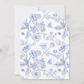 Een beetje vlinder blauw & wit bloemig Baby shower Kaart (Achterkant)