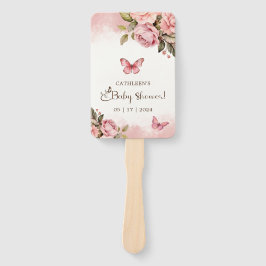 Een beetje vlinder bloemig Baby shower Handwaaier
