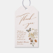 Een beetje vlinder elegante wilde bloem Baby showe Cadeaulabel (Voorkant)