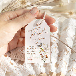 Een beetje vlinder elegante wilde bloem Baby showe Cadeaulabel