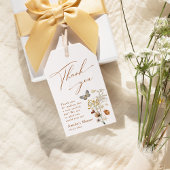 Een beetje vlinder elegante wilde bloem Baby showe Cadeaulabel