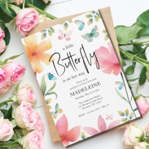 Een beetje vlinder grillig bloemig Baby shower