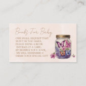 Een beetje Vlinder in een potje bloemenbaby shower Informatiekaartje (Voorkant)