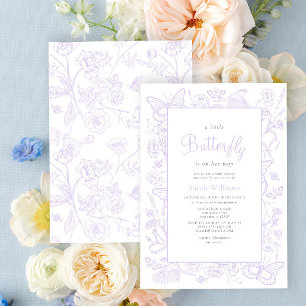 Een beetje vlinder Lila meisje Baby shower Kaart