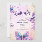 Een beetje vlinder op weg vlinder Baby shower Kaart (Voorkant)