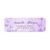 Een beetje vlinder Paarse Baby shower Etiket (Voorkant)