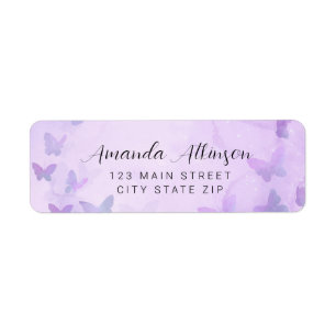 Een beetje vlinder Paarse Baby shower Etiket
