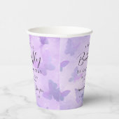 Een beetje vlinder Paarse Baby shower Papieren Bekers (Rechts)