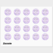 Een beetje vlinder Paarse Baby shower Ronde Sticker (Vel)