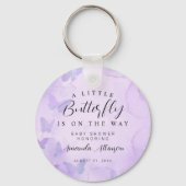 Een beetje vlinder Paarse Baby shower Sleutelhanger (Achterkant)