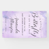 Een beetje vlinder Paarse Baby shower Spandoek (Horizontaal)