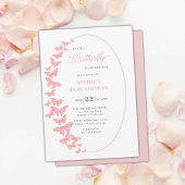 Een beetje vlinder roze boho chic meisje Baby show Kaart