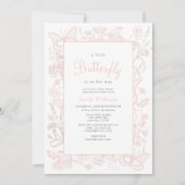Een beetje vlinder  roze meisje Baby shower Kaart (Voorkant)