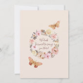 Een beetje vlinder rustieke Waterverf Floral Baby Kaart (Achterkant)