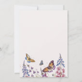 Een beetje vlinder wilde bloem Baby shower Kaart (Achterkant)