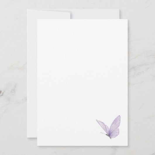 Een beetje vlinder wilde bloem Baby shower Kaart (Achterkant)