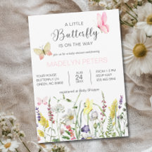 Een beetje vlinder wilde bloem Baby shower