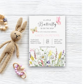 Een beetje vlinder wilde bloem Baby shower Kaart