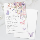 Een beetje vlinder wilde bloem Baby shower Kaart