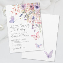 Een beetje vlinder wilde bloem Baby shower