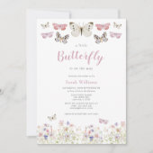 Een beetje vlinder Wildflower Garden Baby shower Kaart (Voorkant)