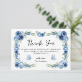 Een beetje vlinderblauw, bijtend bedankt (Staand voorkant)