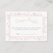 Een beetje vlinderroze Baby shower luier Raffle Informatiekaartje (Voorkant)