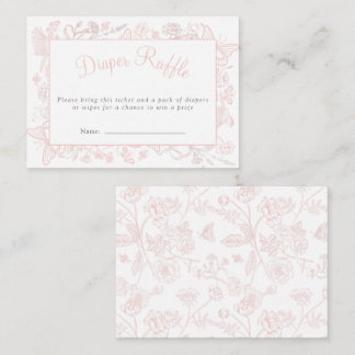 Een beetje vlinderroze Baby shower luier Raffle Informatiekaartje