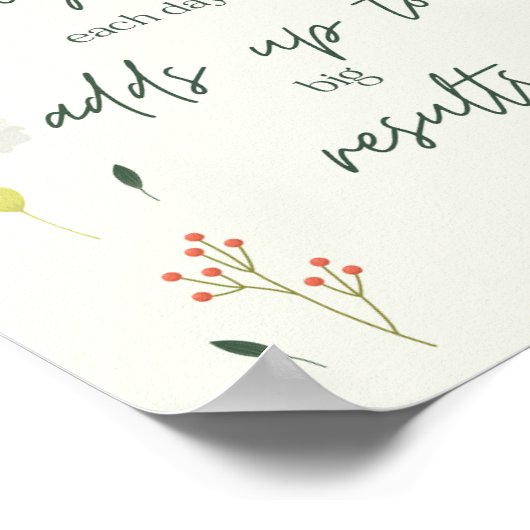 Een beetje vooruitgang elke dag grote resultaten P Poster (Hoek)