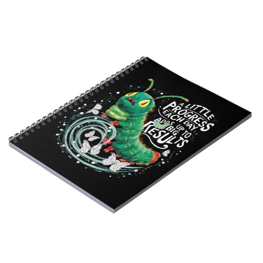 Een beetje vooruitgang elke dag hongerige rups notitieboek (Linkerzijde)