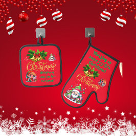 Een beetje vreugde opsnuiven deze kerst | ovenwant & pannenlap set