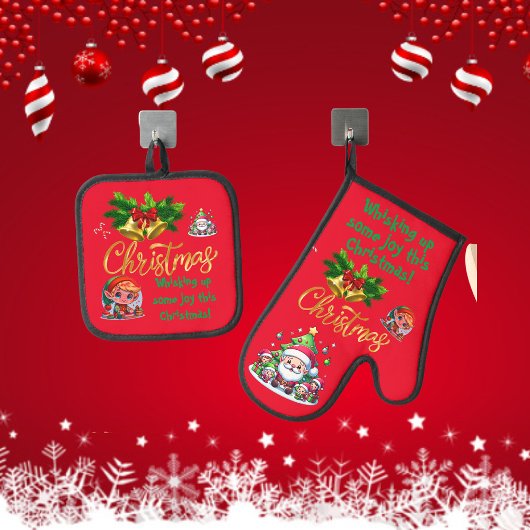 Een beetje vreugde opsnuiven deze kerst | ovenwant & pannenlap set