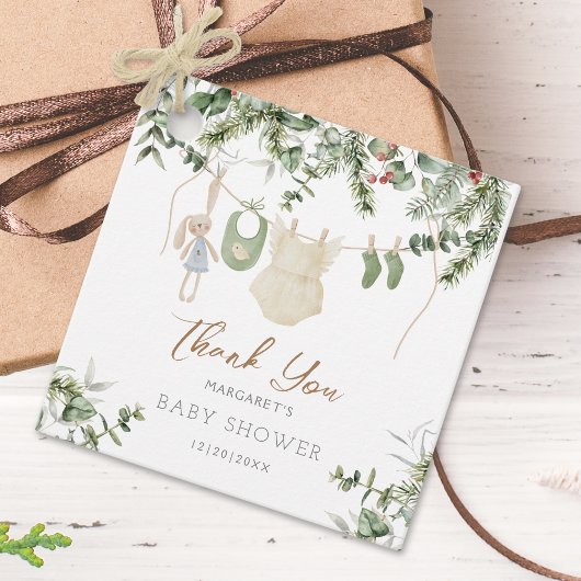 Een beetje vrolijk | Boho Girl Winter Baby shower Bedankjes Labels