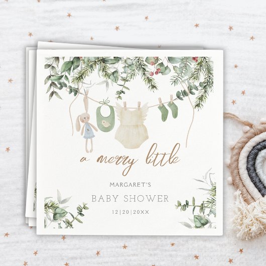 Een beetje vrolijk | Boho Girl Winter Baby shower Servet