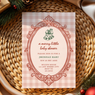 een beetje vrolijk kerstfeest handgeschreven babys kaart