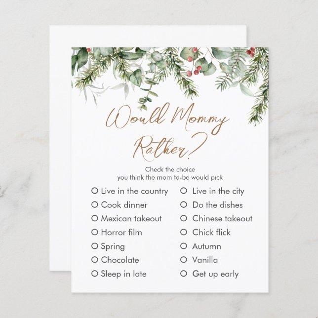 Een beetje vrolijk | Winter Baby shower Custom Gam (Voorkant / Achterkant)