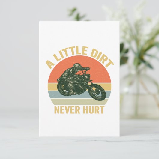 Een Beetje Vuil Doet Nooit Pijn Funny Motocross Di Bedankkaart (Staand voorkant)