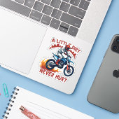 Een beetje vuil doet nooit pijn sticker (Laptop met iPhone)