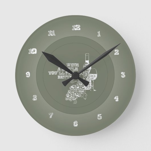 Een beetje wijn ronde klok (Voorkant)