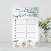 Een beetje wild baby naam race baby shower spel (Staand voorkant)