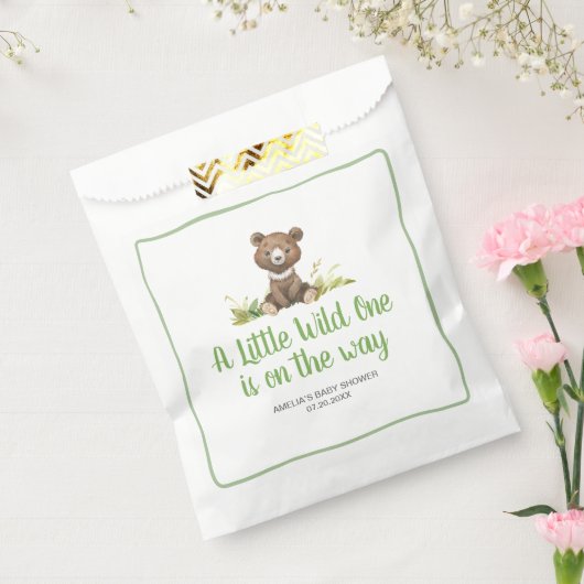 Een beetje wild beren babyshower bedankzakje (Gezegeld)