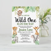 Een beetje wild één Baby shower Kaart (Staand voorkant)