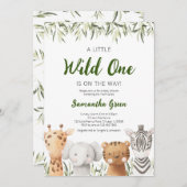 Een beetje wild één Baby shower Kaart (Voorkant / Achterkant)